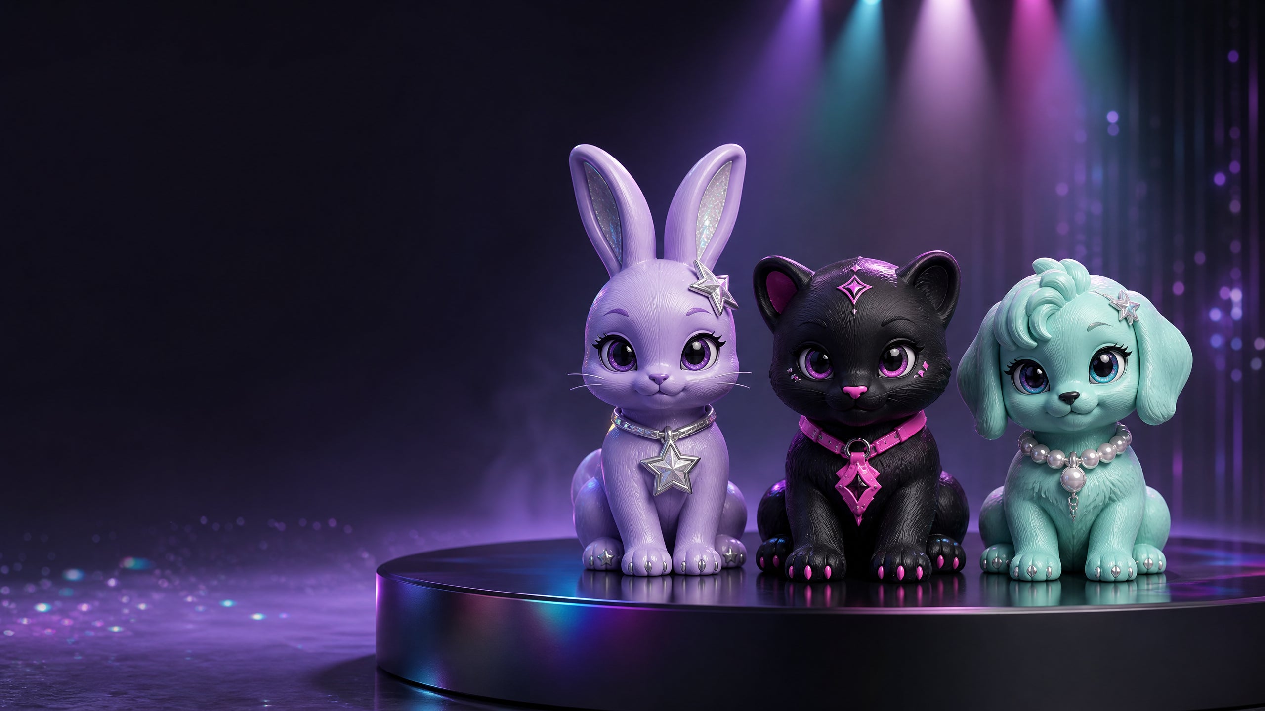Neon Heart Kitty — gatinho com coração neon